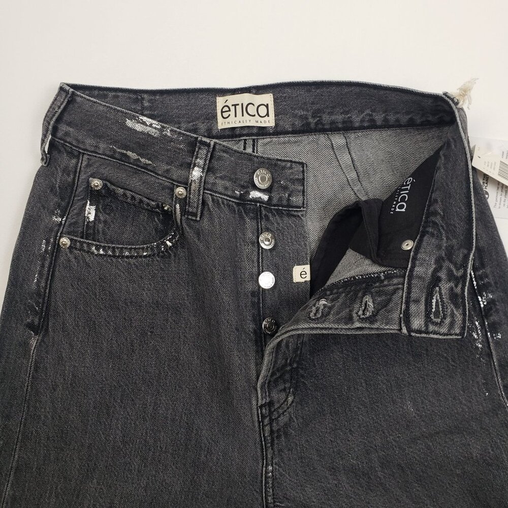 Anthropologie Etica Marley Ultra High Rise Baggy Jeans Women's Sz 24 Icicle Grey - Picture 14 of 16